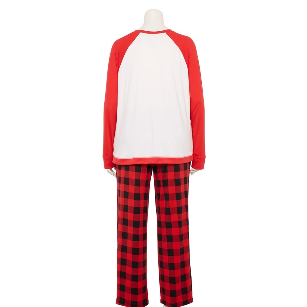 BNIP Kohl’s Red Black Grandma Bear Women’s Size L Pajamas Jammies Families - Picture 4 of 8